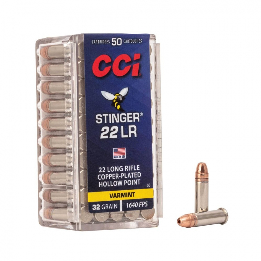 CCI .22LR STINGER Copper Plated Hollow Point 32gr 50ks