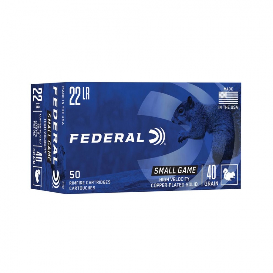 FEDERAL .22LR SMALL GAME Copper Plated Round Nose 40gr 50ks