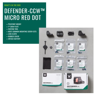 Kolimátor VORTEX DEFENDER CCW Micro Red Dot 3 MOA