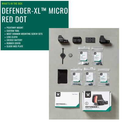 Kolimátor VORTEX DEFENDER XL Micro Red Dot 2 MOA