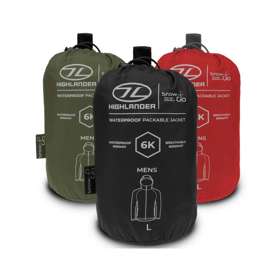 Bunda STOW & GO PACK AWAY voděodolná s kapucí ČERNÁ 